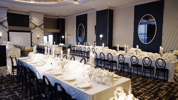 Luxe wedding reception at the Palms Casino Resort in Las Vegas