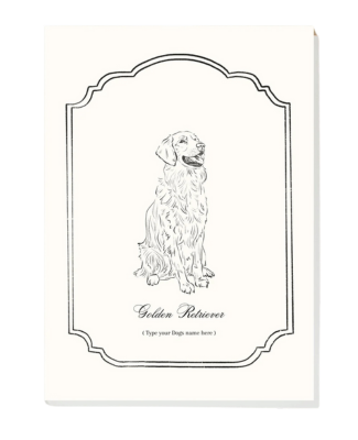 Classic B&W Golden Retriever Digital Pet Portrait, Pet Memorial Gift, Dog Painting, Dog Portraits, Custom Name Template