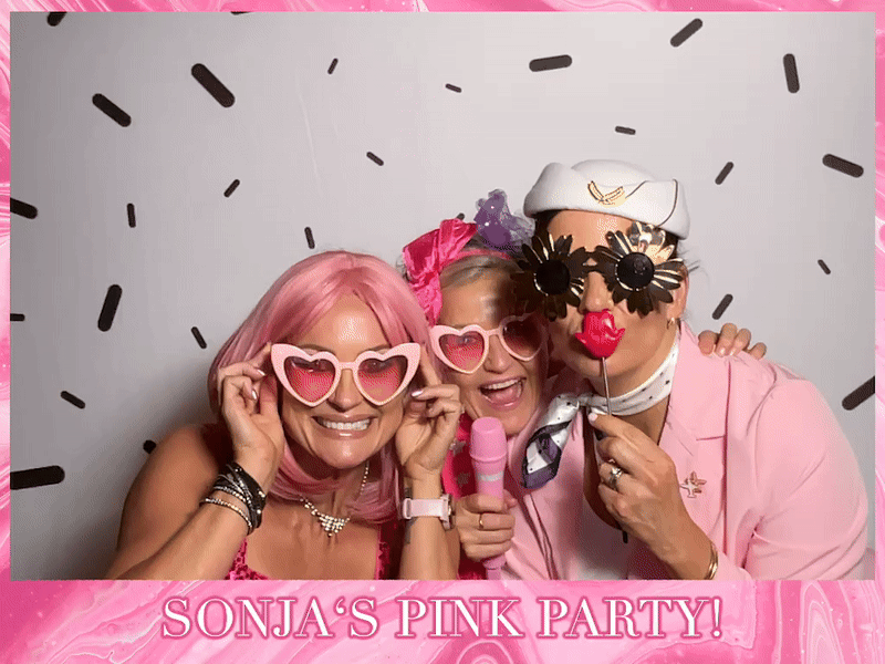 photo booth custom backdrop and border for 50th birthday entertainment in christchurch