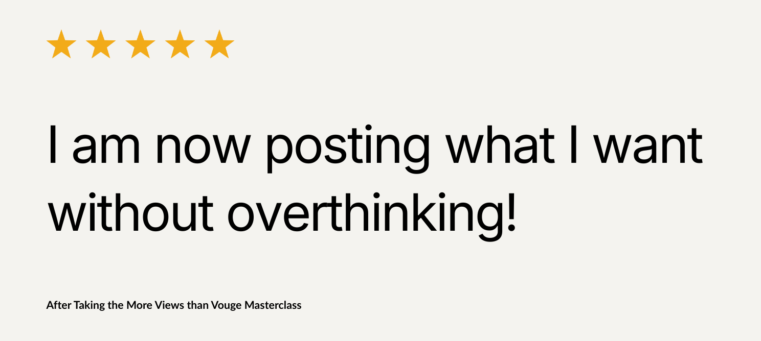 more views than vouge masterclass - testimonial 10