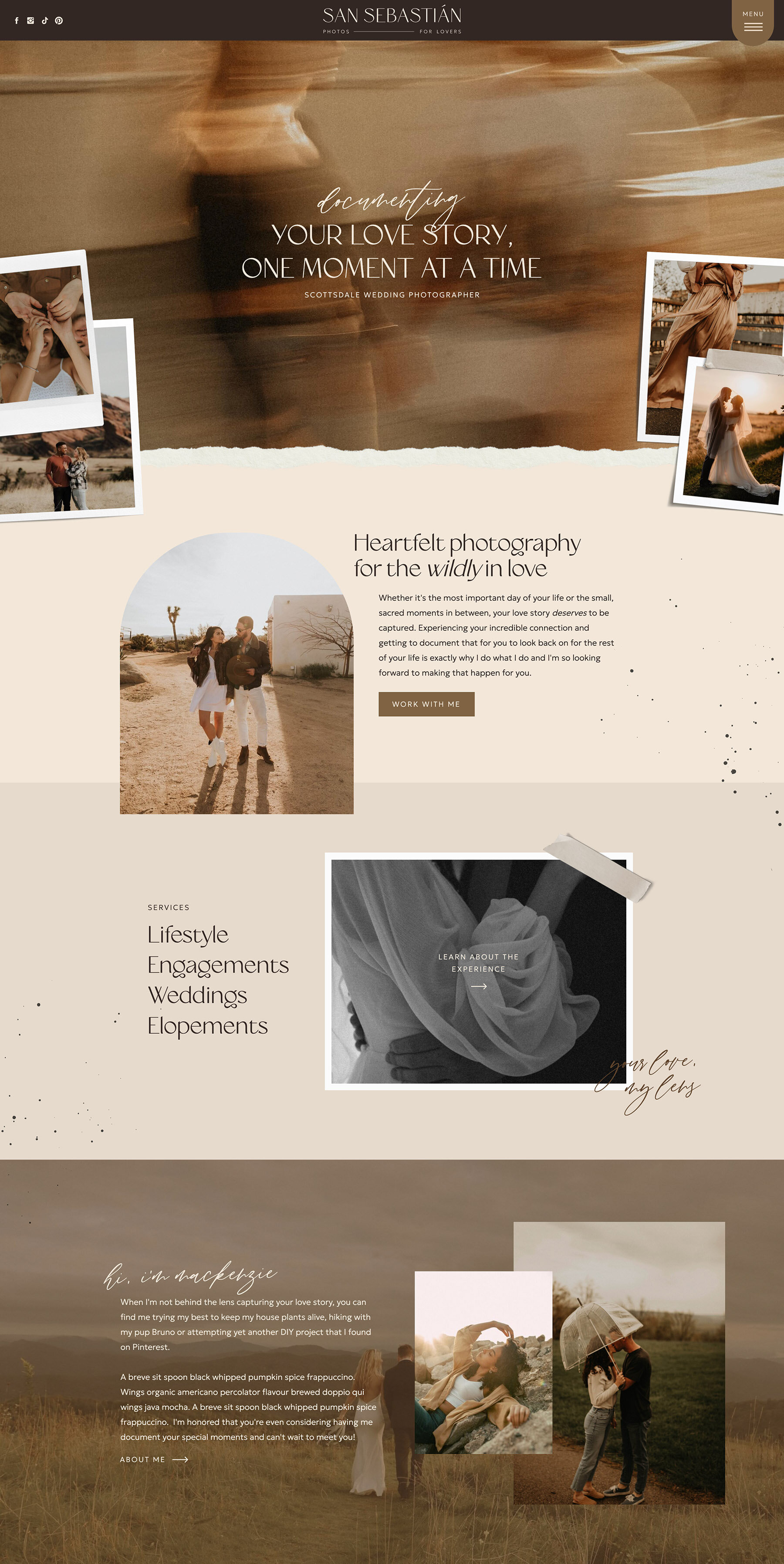 San Sebastián Showit template for wedding photographers