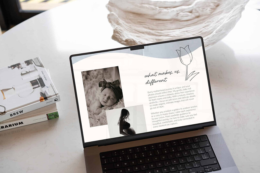 Strategic website design for a family photography studio targeting high-end clients