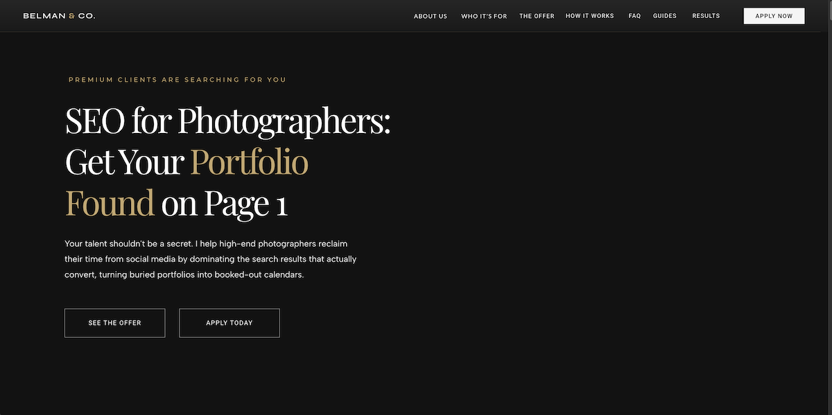 Belman and Co SEO consultancy website