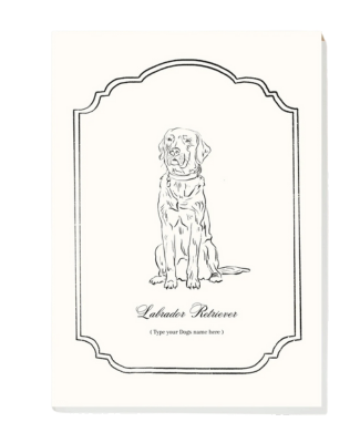 Classic Black and White Labrador Pet Painting, Digital Pet Portrait, Pet Memorial Gift, Dog Painting, Dog Portraits, Custom Name Template