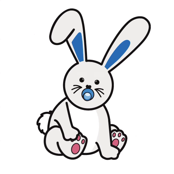 Animated Blue Bunny with Binky 3-22
