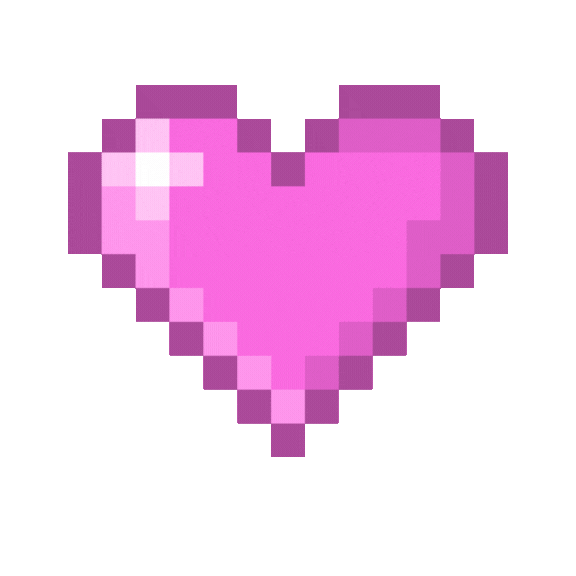 Pixelated heart beating.