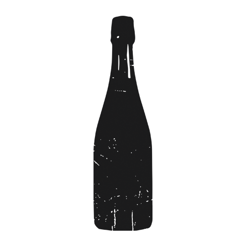 Black distressed champagne icon for mobile bar company.