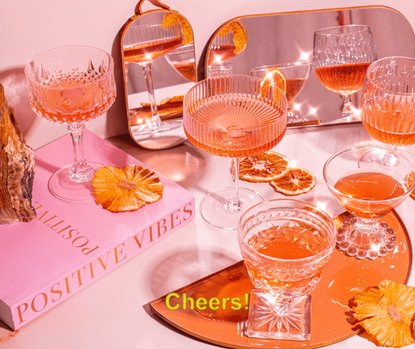 drinks, rose, brand photography, aesthetic look