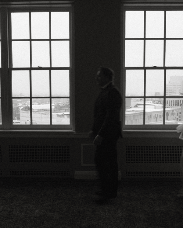 Funny moment of groomsman captured in a GIF during a Lake Placid, NY wedding