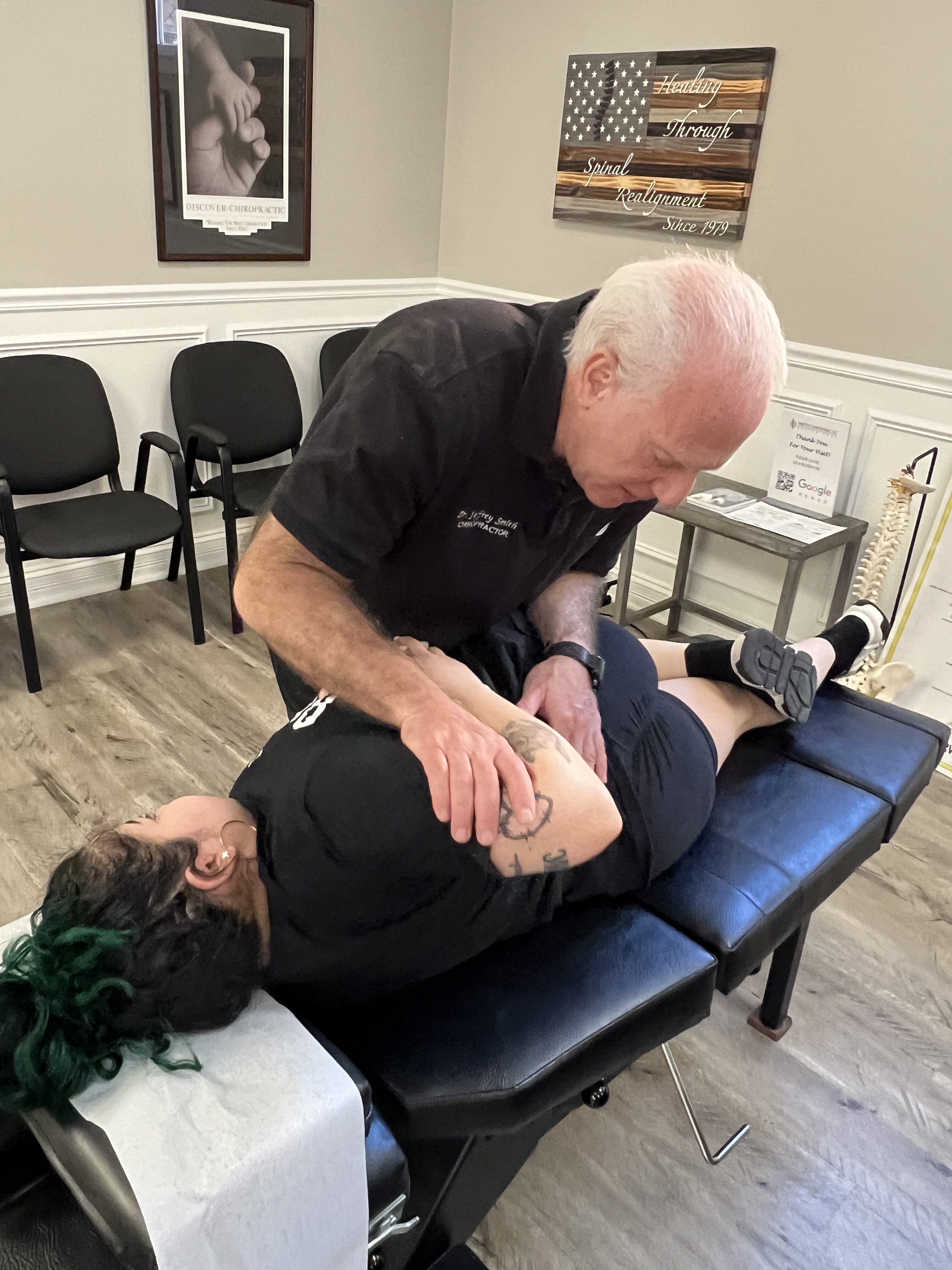 Dr. Jeffery Smith with Patient using a Drop Table
