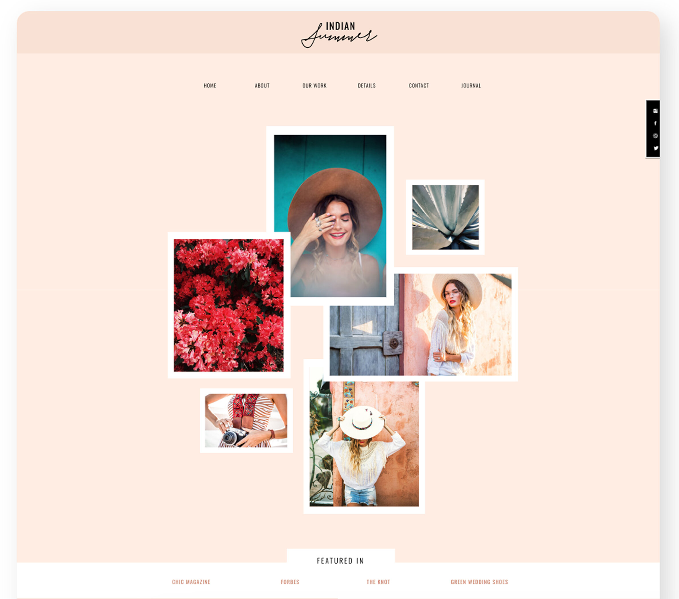 Indian Summer by Foil and Ink in the Showit Store Showit website templates