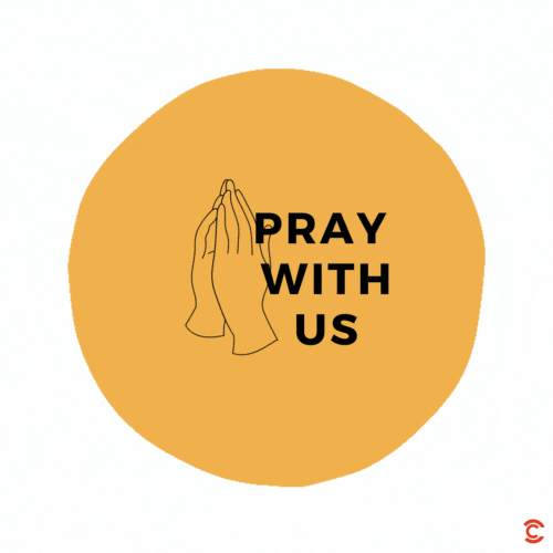 Pray with us animated circle graphic