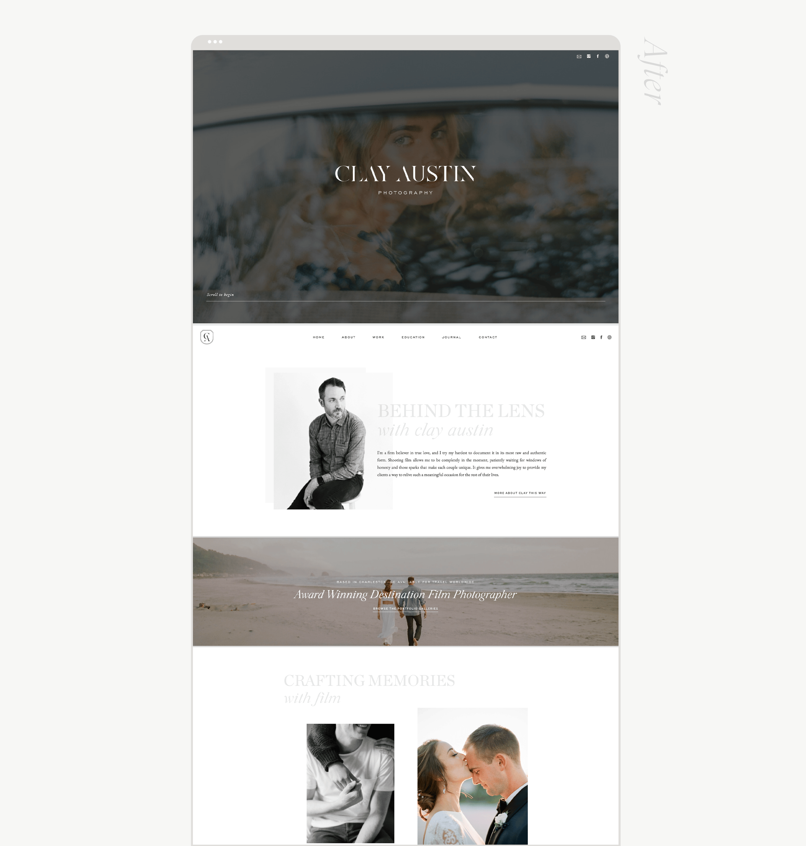 mockup of wedding professional website