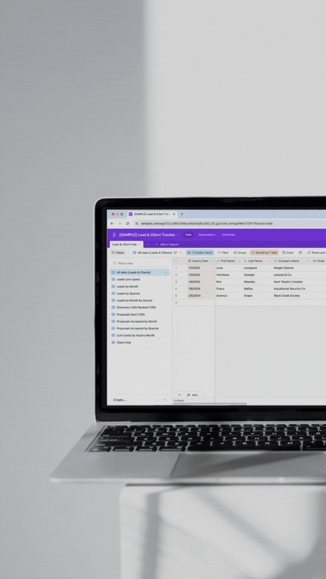 Laptop gif airtable lead client tracker