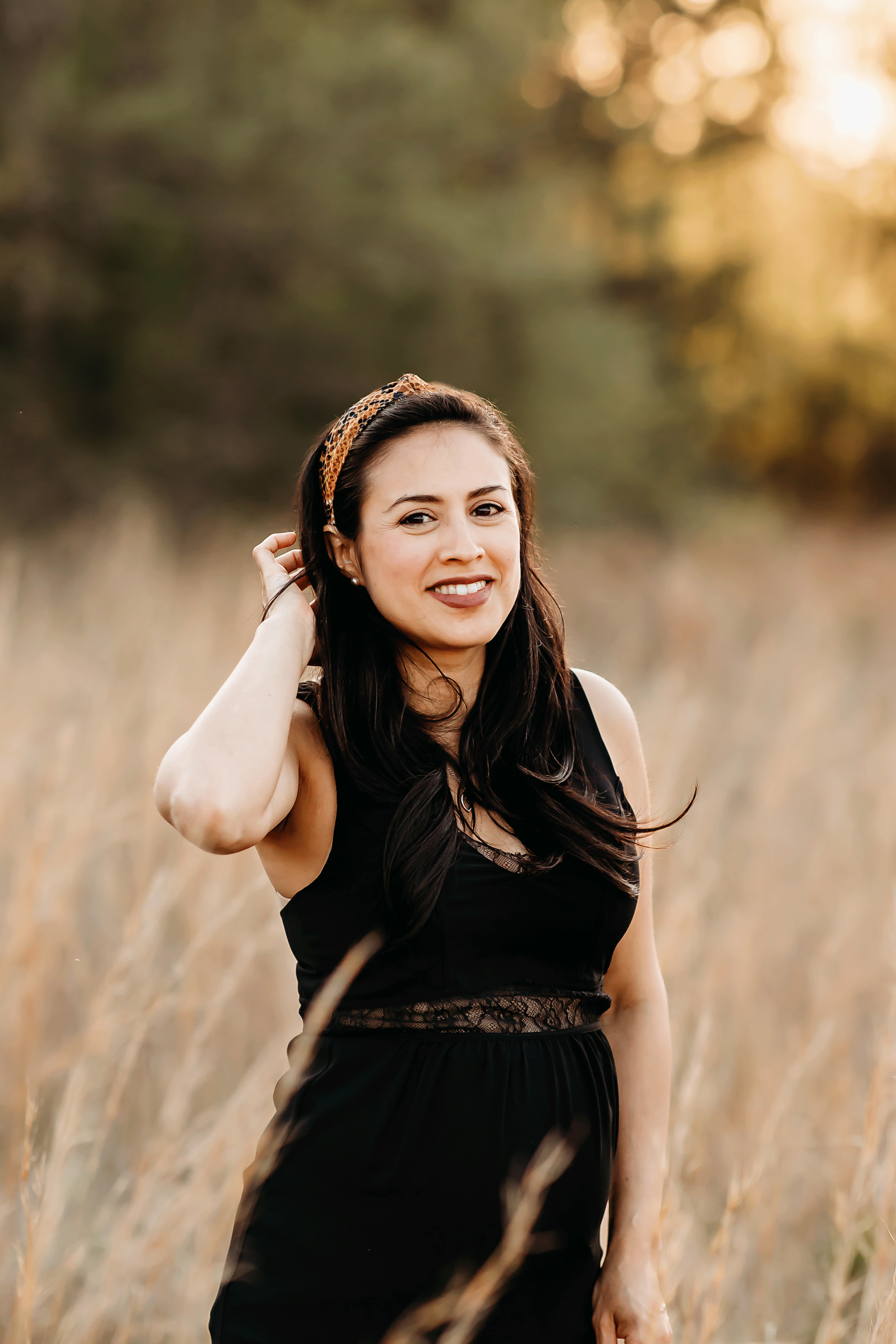 woman smiling during sunset