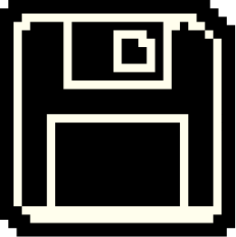 pixel graphic of a floppy disc