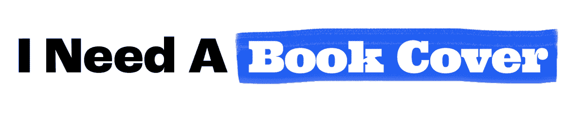 Black and blue logo text saying I Need A Book Cover.