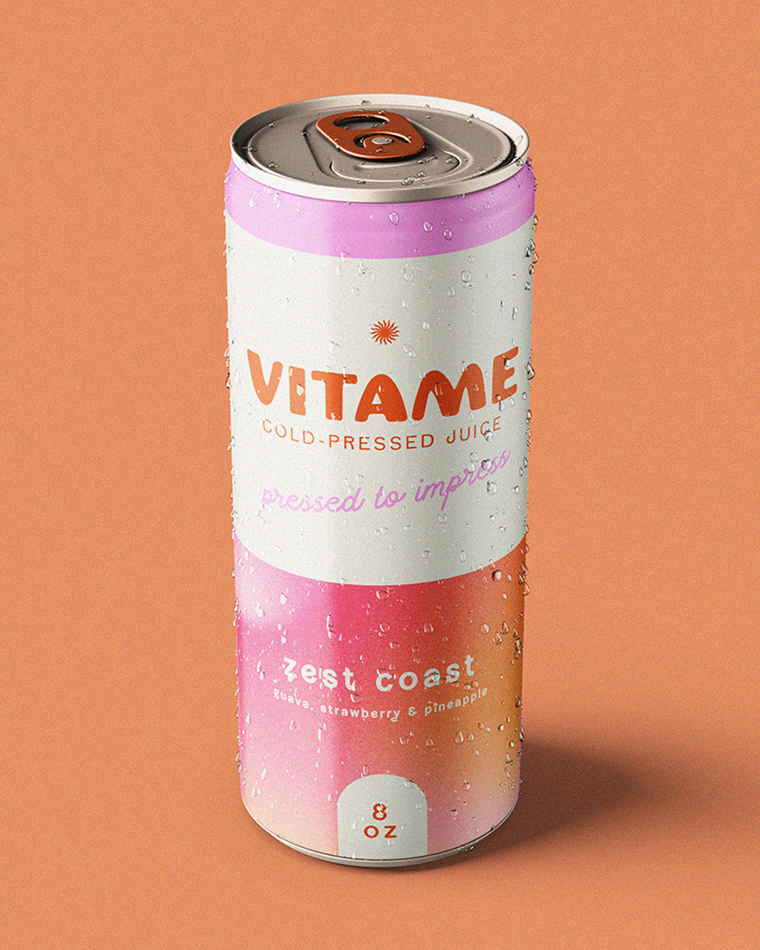 Cold-pressed juice branding with a retro, Palm Springs-inspired vibe. Featuring bright colors and modern typography to create an effortlessly cool and fresh brand identity.