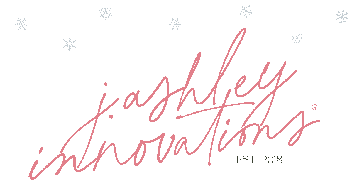 J. Ashley Innovations written in pink script font