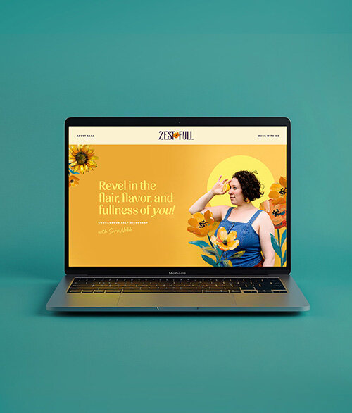 custom brand and website design by Gem Creative Co. for Authenticity Coach, Sara Noble, at Zest Full Coaching