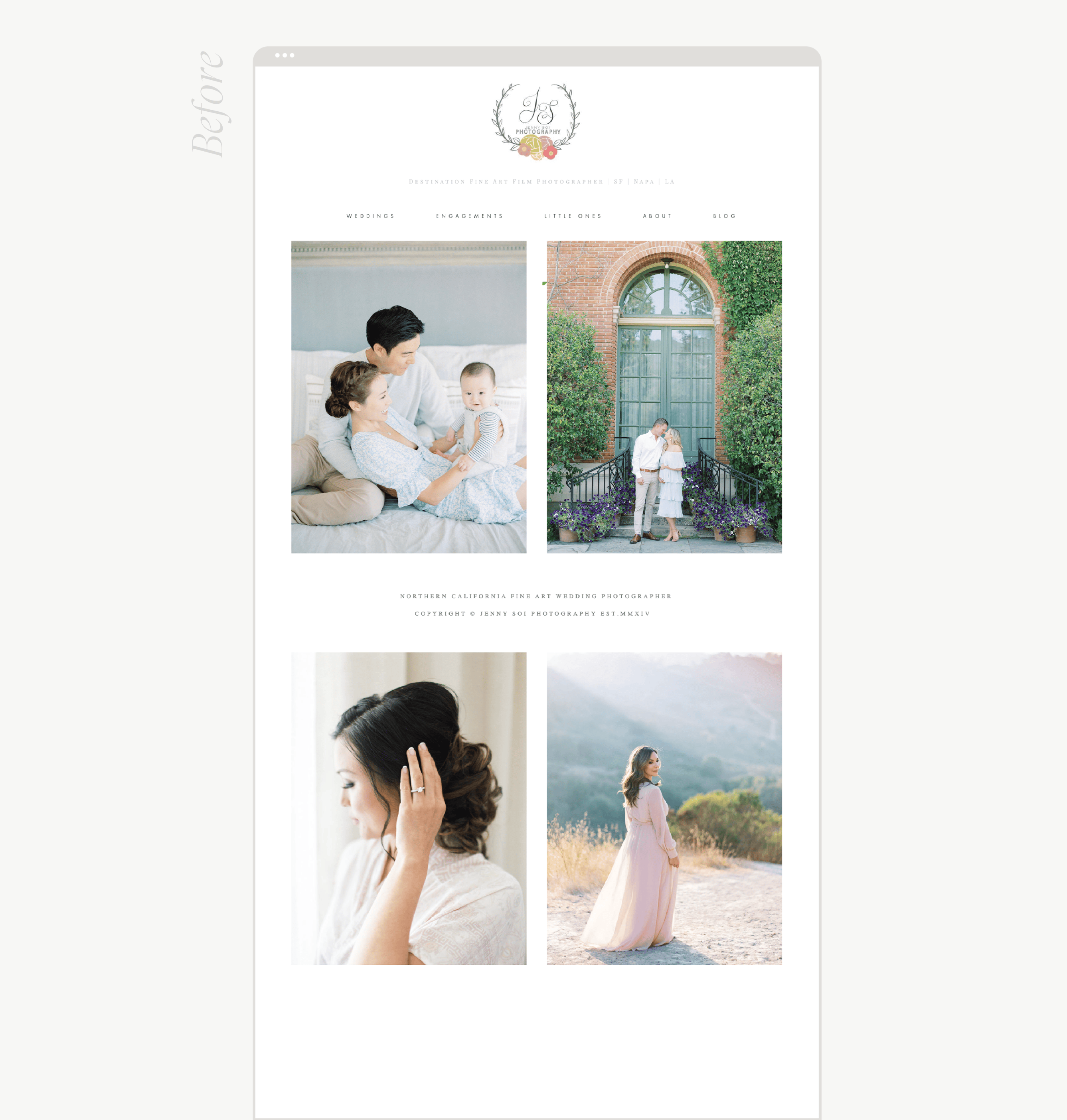 mockup of wedding professional website
