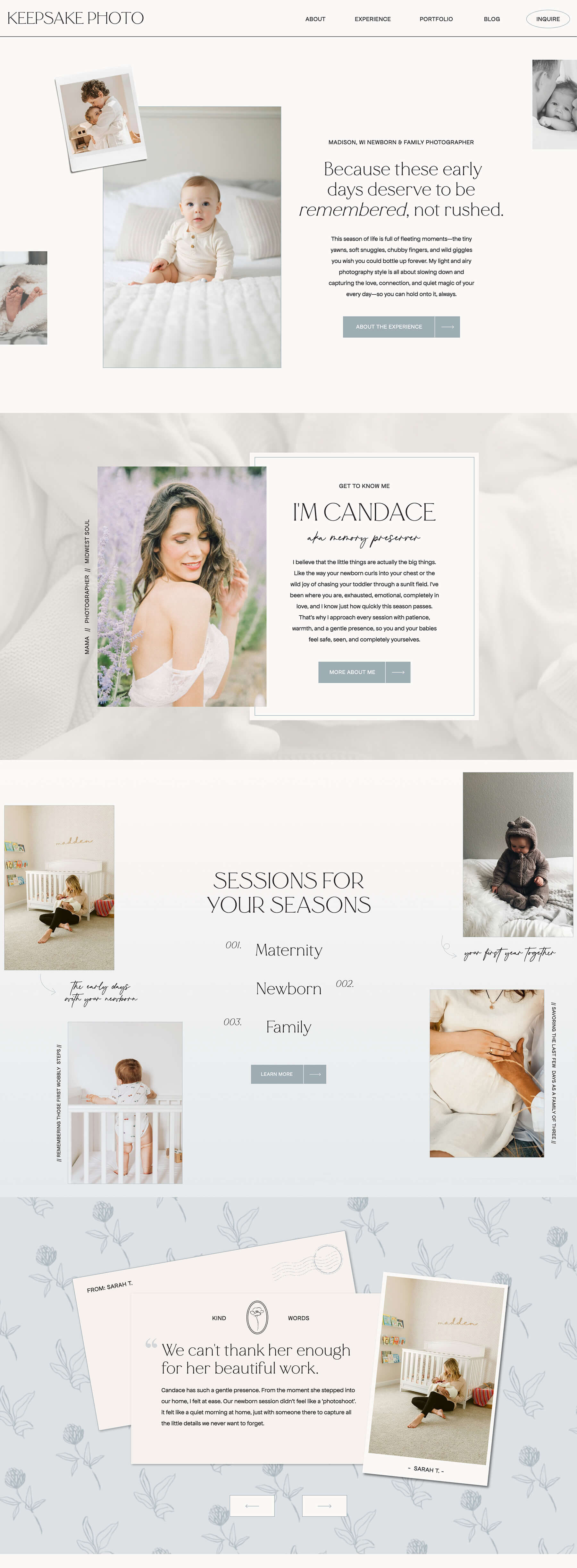 Keepsake Showit template for family photographers