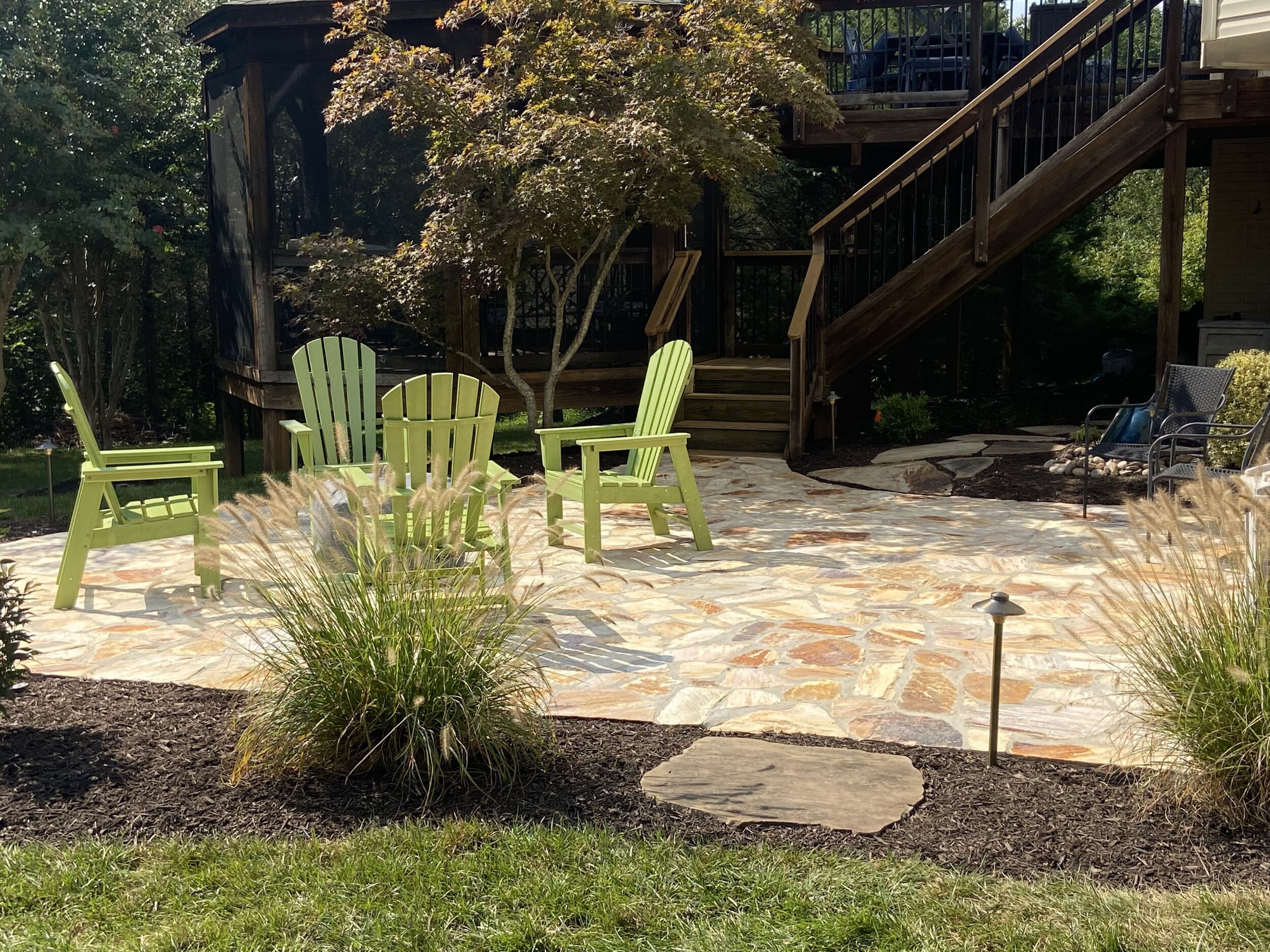 After backyard paver stone transformation