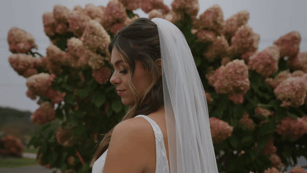 miami wedding video of bride smiling at camera