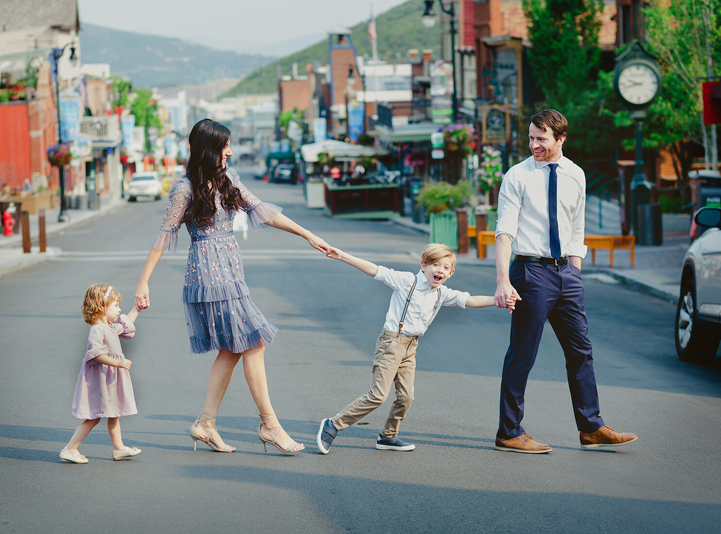 family pictures where the family is showing off their dressy style