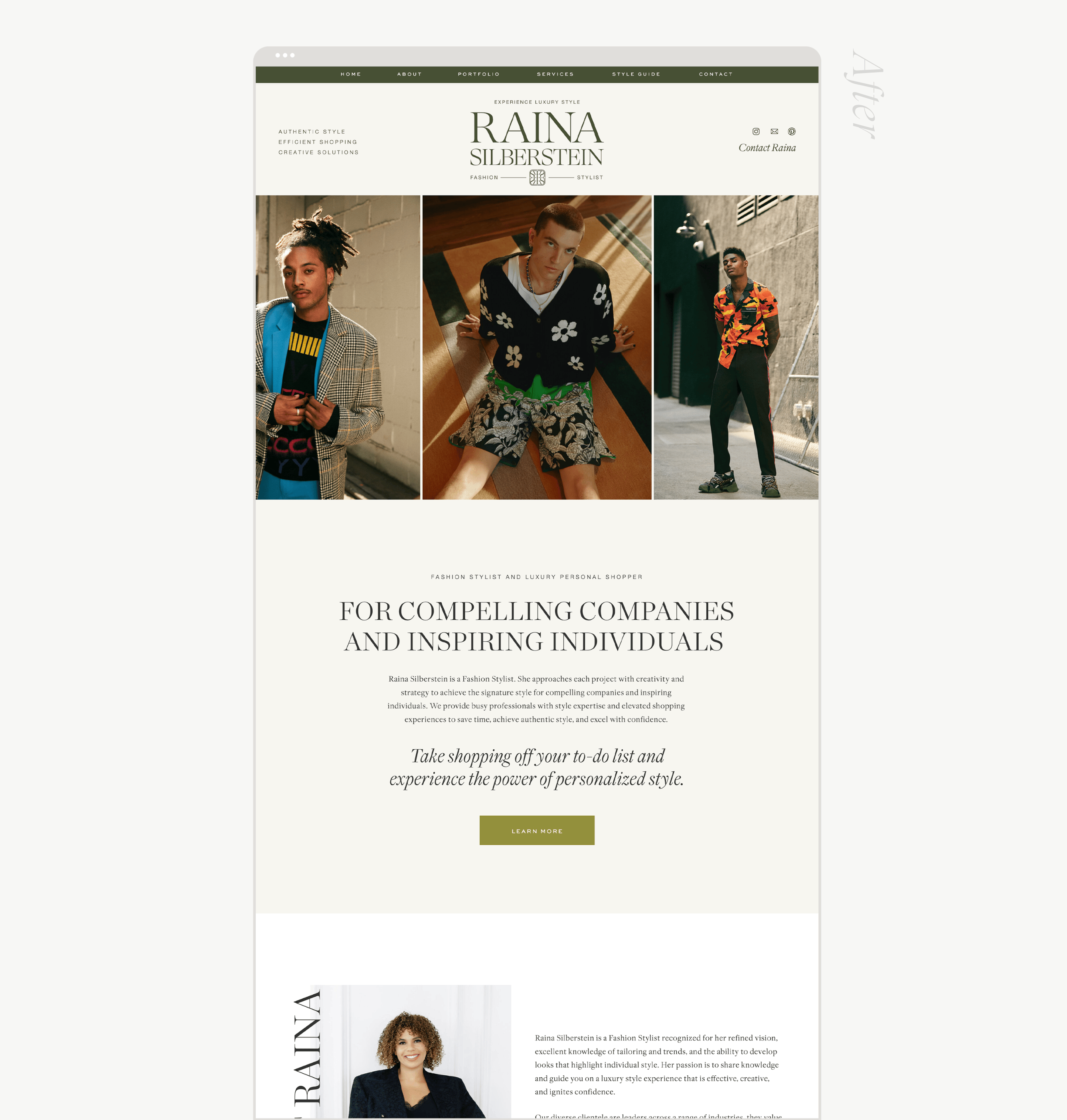 mockup of wedding professional website
