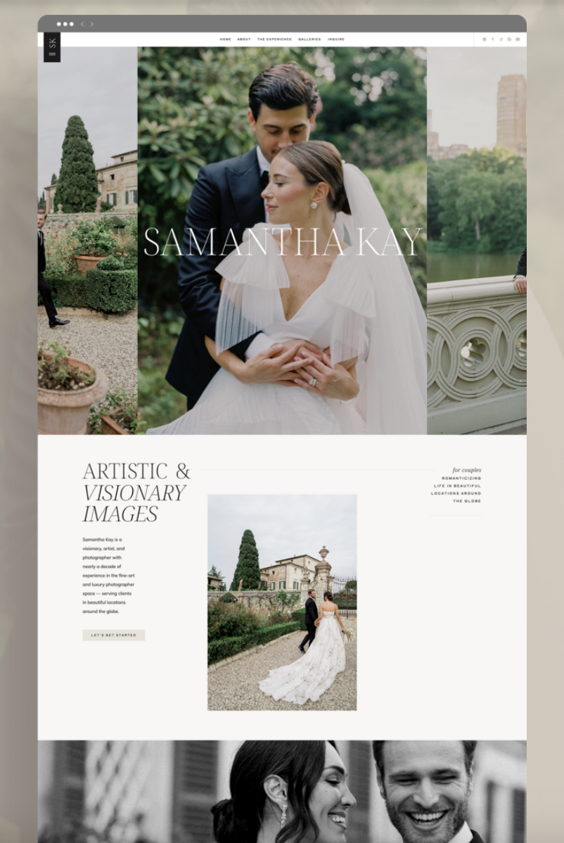 Samantha Kay by With Grace and Gold Showit website templates
