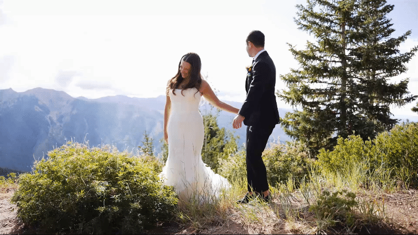Bride and Groom on Mountain