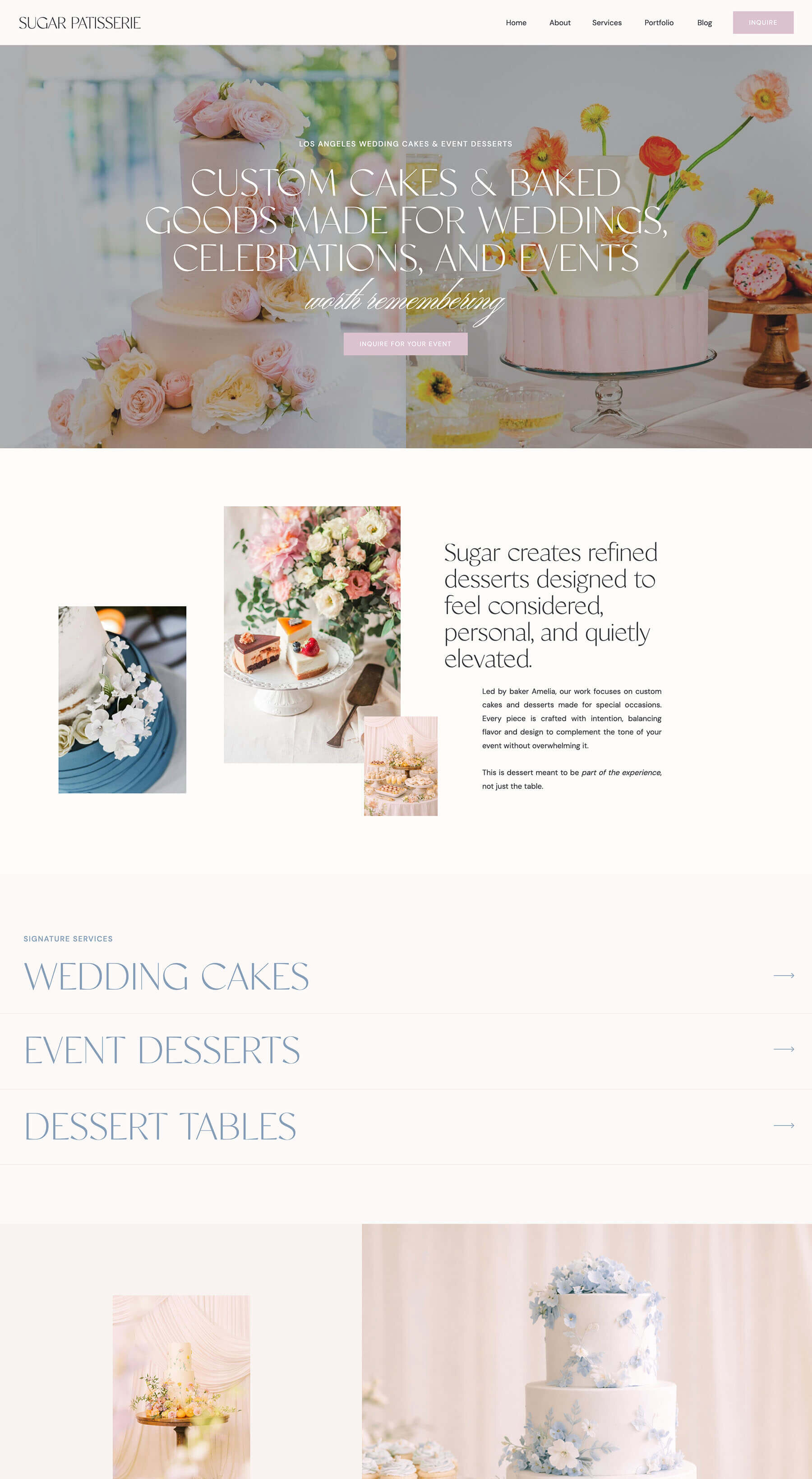 Sugar Showit template for wedding vendors