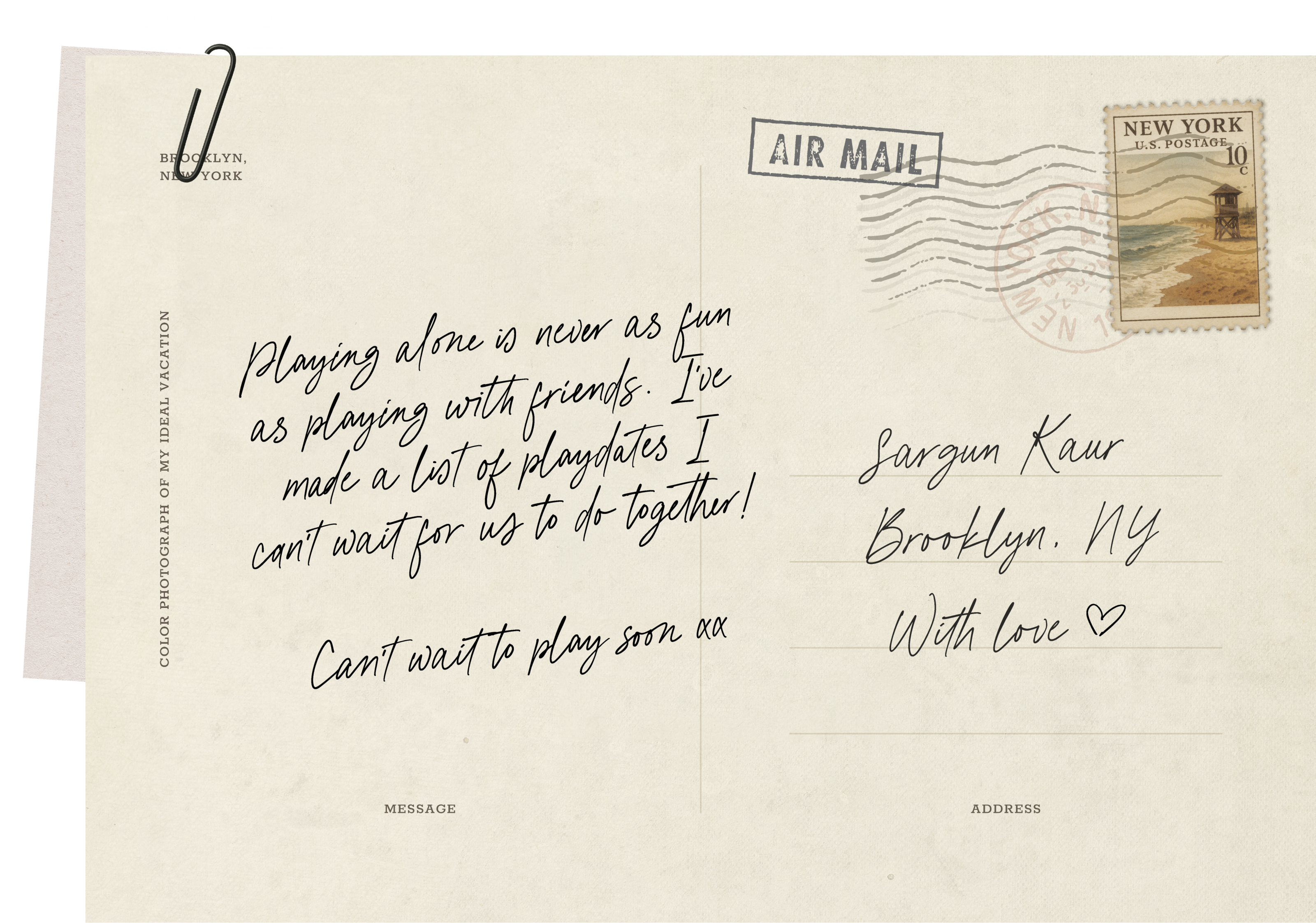 Back of postcard