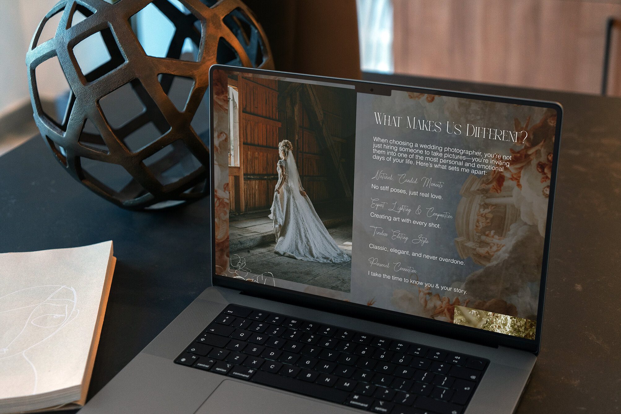 Website redesign for a wedding photographer looking to elevate her brand presence