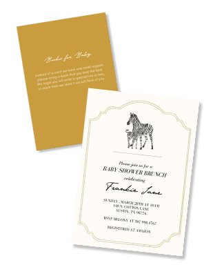 Zebra Baby Shower Invitation