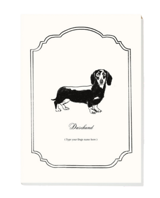 Classic B&W Dachsund Digital Pet Portrait, Pet Memorial Gift, Dog Painting, Dog Portraits, Custom Name Template