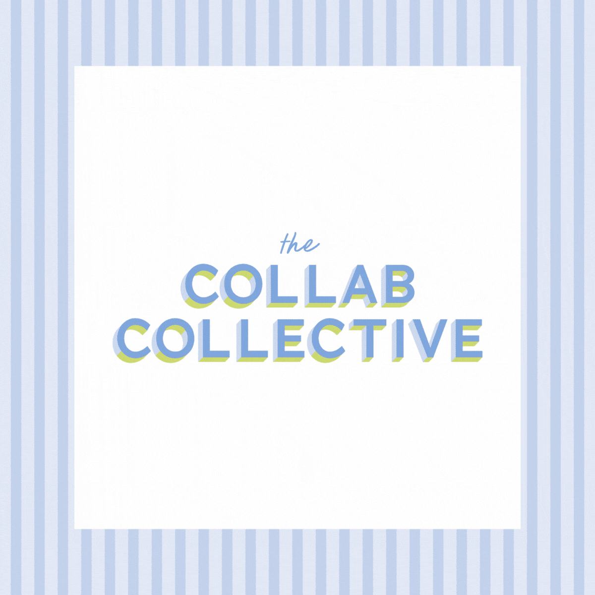 Bold and vibrant brand identity for The Collab Collective, featuring playful typography, bright colors, and dynamic design elements