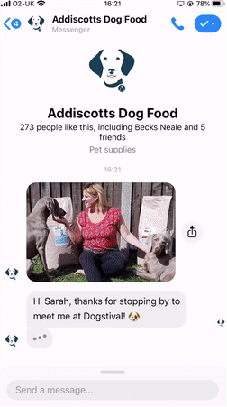 Addiscotts dog food messenger bot