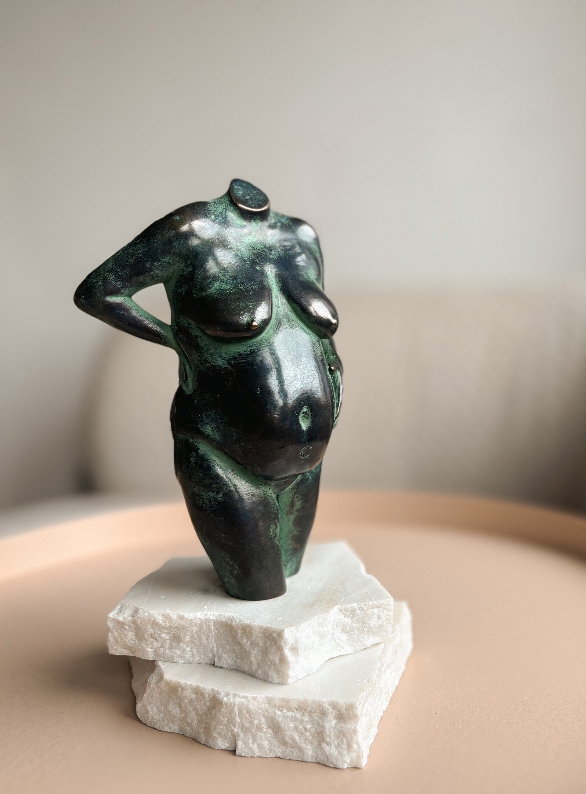 BellySisters Zwangerschapsbeeld Brons Gegoten