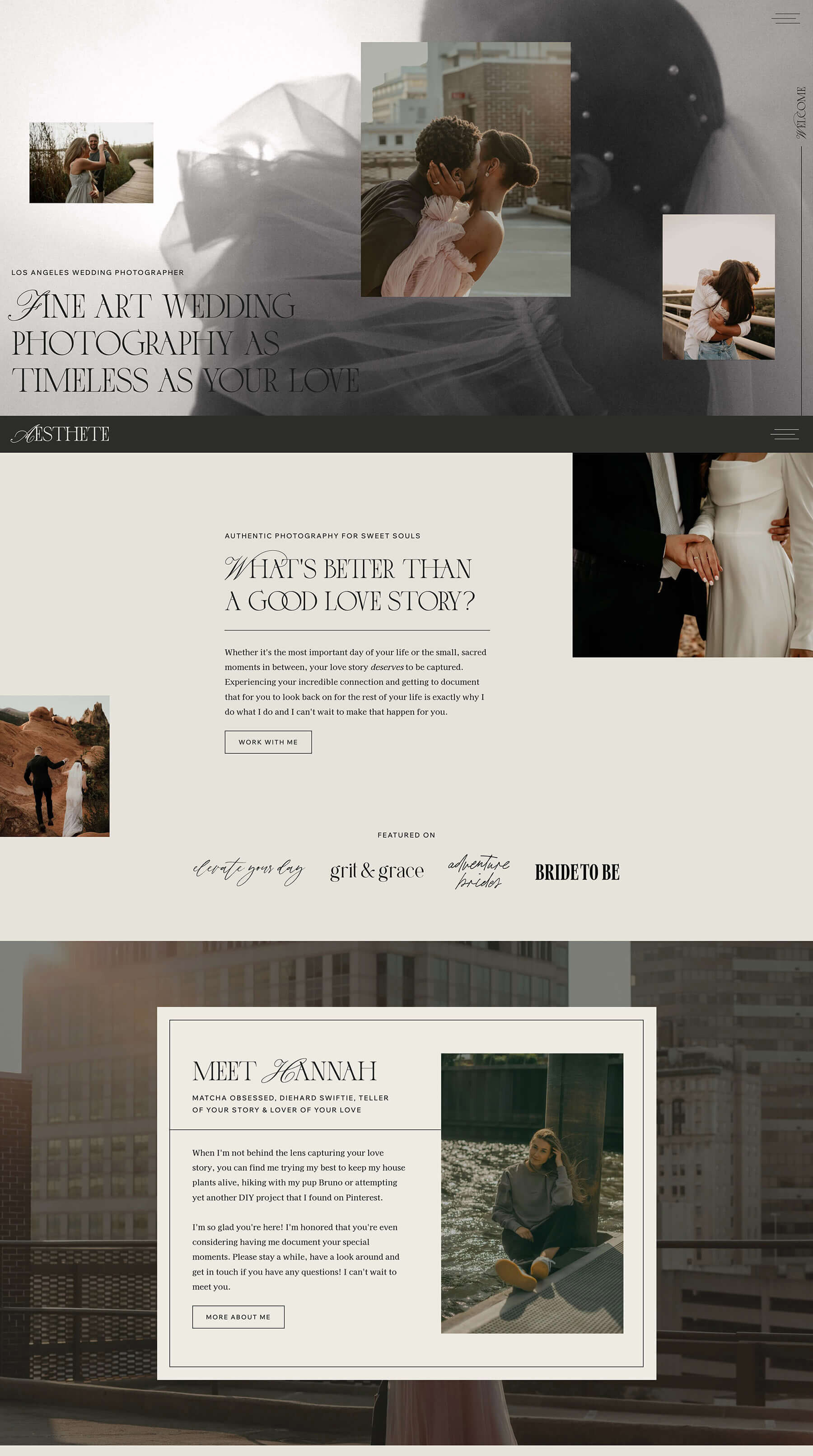 Aesthete Showit template for wedding photographers