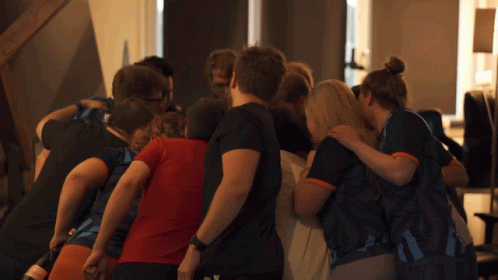 Groupe de salariés en team building