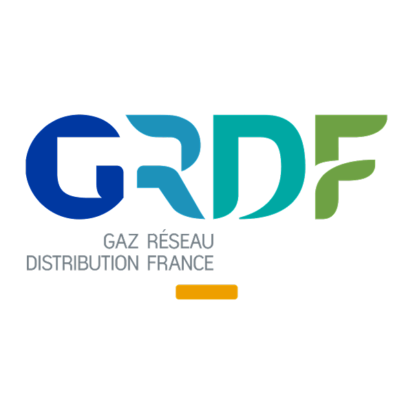 Logo de la marque GRDF qui a fait partie de ceux qui ont fait confiance à Manon Klisz pour créer du contenu UGC authentique