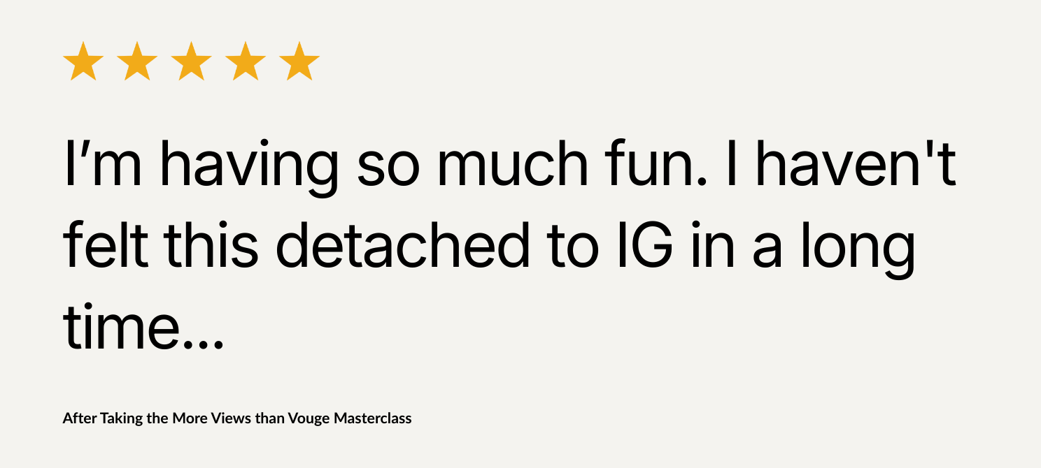 more views than vouge masterclass - testimonial 9