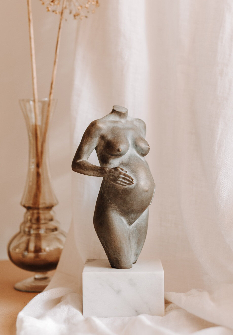 BellySisters Zwangerschapsbeeld Brons Gegoten