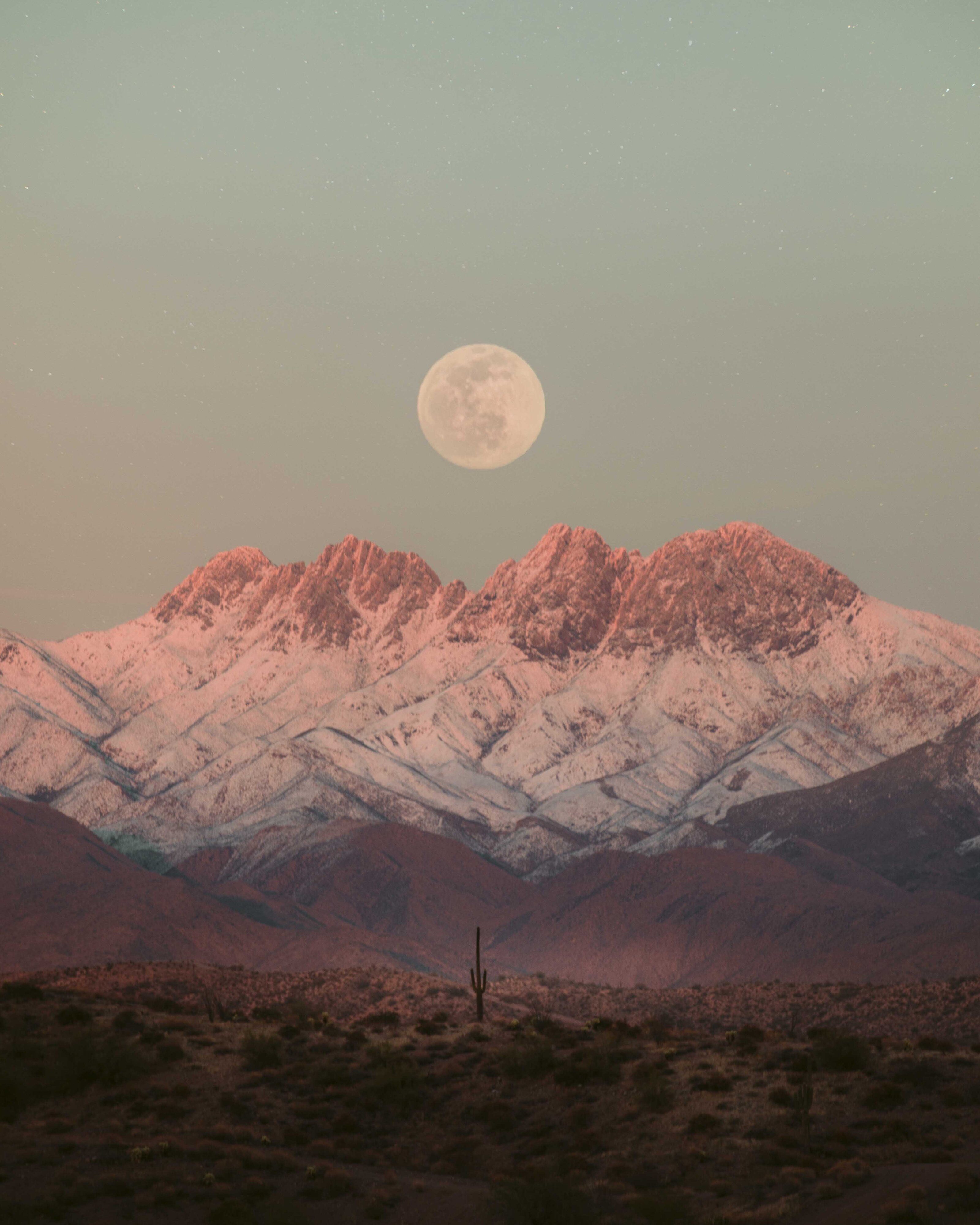 Four Peaks, Full Moon — Sonoran Desert, Arizona