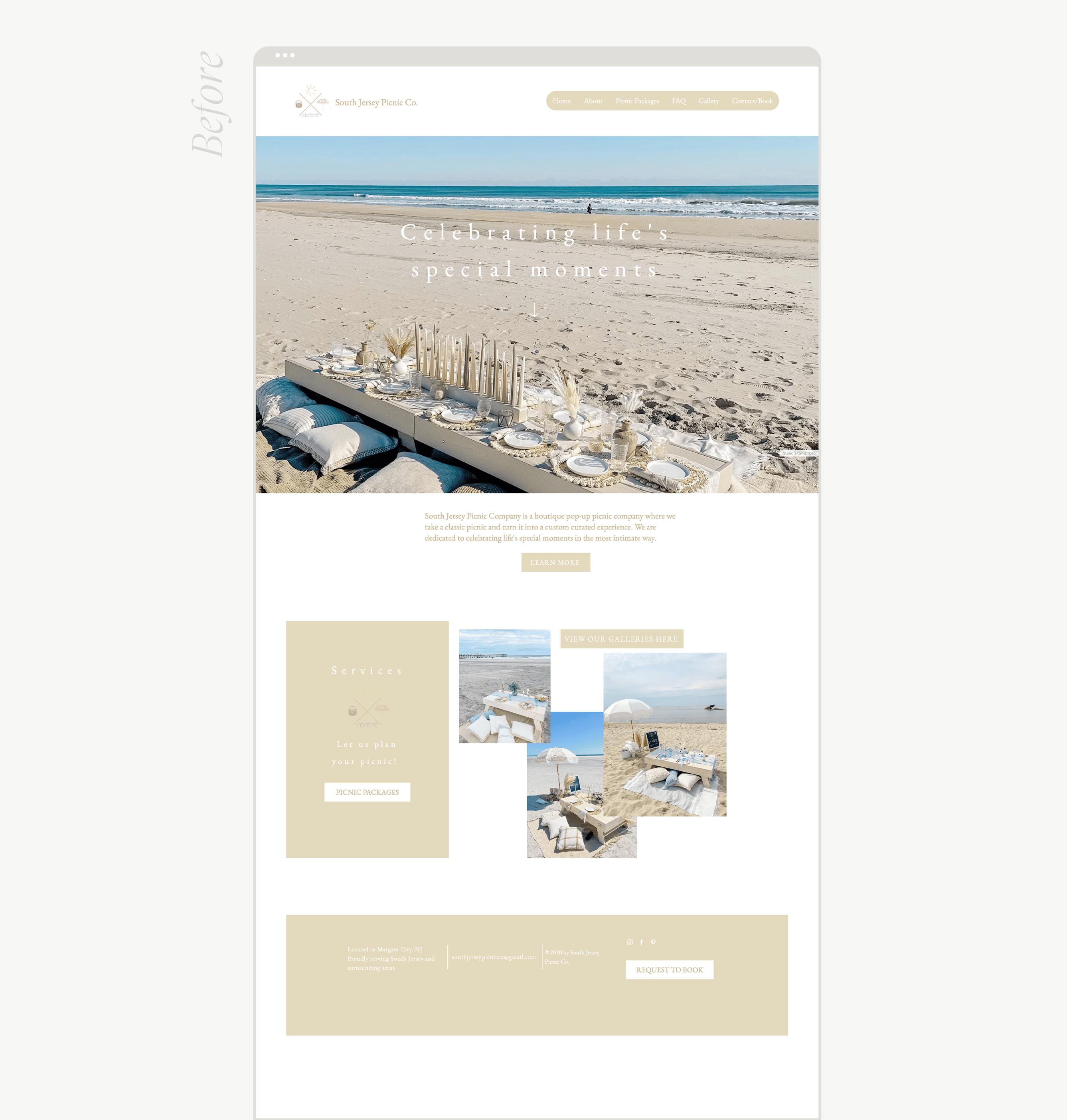 mockup of wedding professional website
