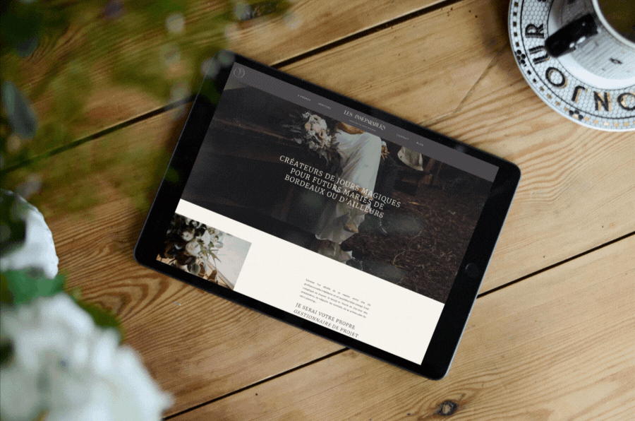 gif of a wedding planner website with beautiful photography and muted colors