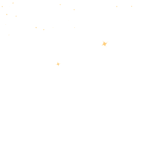 Glittering stars falling from the top of the page.