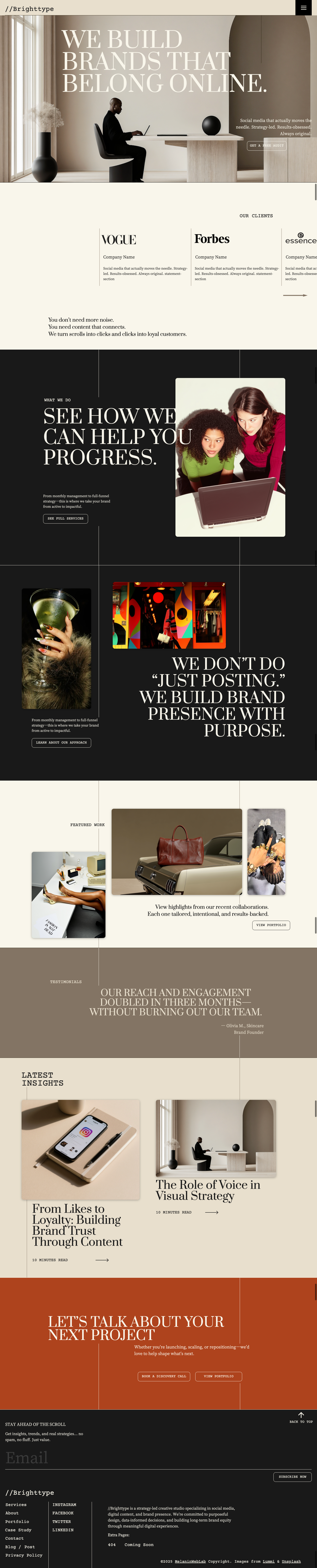 Website mockup screenshot